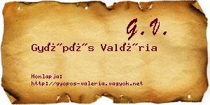 Gyöpös Valéria névjegykártya